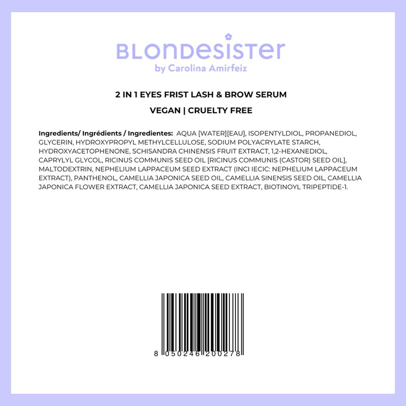 Blondesister 2 in 1 Eyes First Eyelash and Eyebrow Serum - 0.084 oz