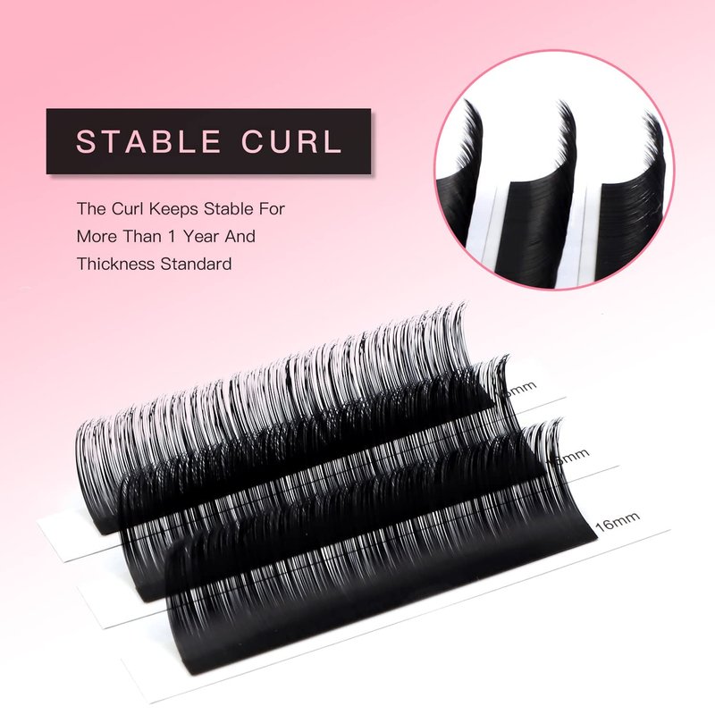 TDANCE Lash Extension Matte Black Eyelash Extension C CC D DD J B L Curl Volume & Classic Lash Extensions 0.03-0.18mm Thickness Professional Salon Use(0.18-CC,19 mm)