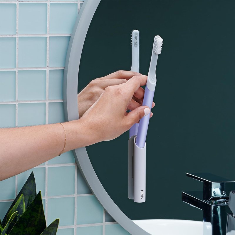 Quip Sonic Electric Toothbrush for Adults with Timer - Includes Travel Case & Replacement Brush Head - 3 Month Battery Life, Plastic Handle - Lavender