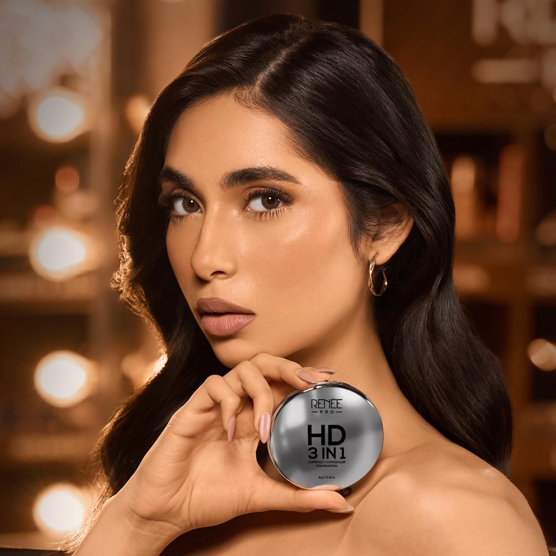 RENEE Pro HD 3-IN-1 Compact - Ivorie, Compact Powder, Concealer & Foundation, SPF 20, Matte Finish, High Coverage, Ultralight & Silky Smooth Finish For All Skin With Vitamin E, C & Aloe Vera (Beige)
