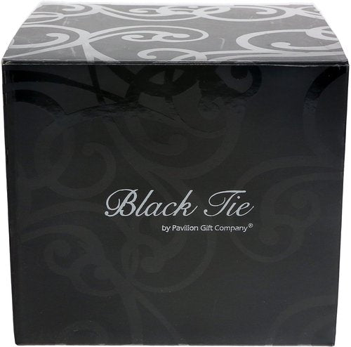 Pavilion - Black Tie - Crackled Glass Candle Holder, Monogrammed Letter D, 3-1/2-Inch