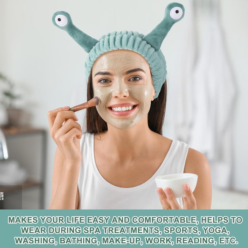 Cartoon Cute Flannel Headbands for Washing Face - 10PCS Spa Hair Accessories | Palm & Snail Designs