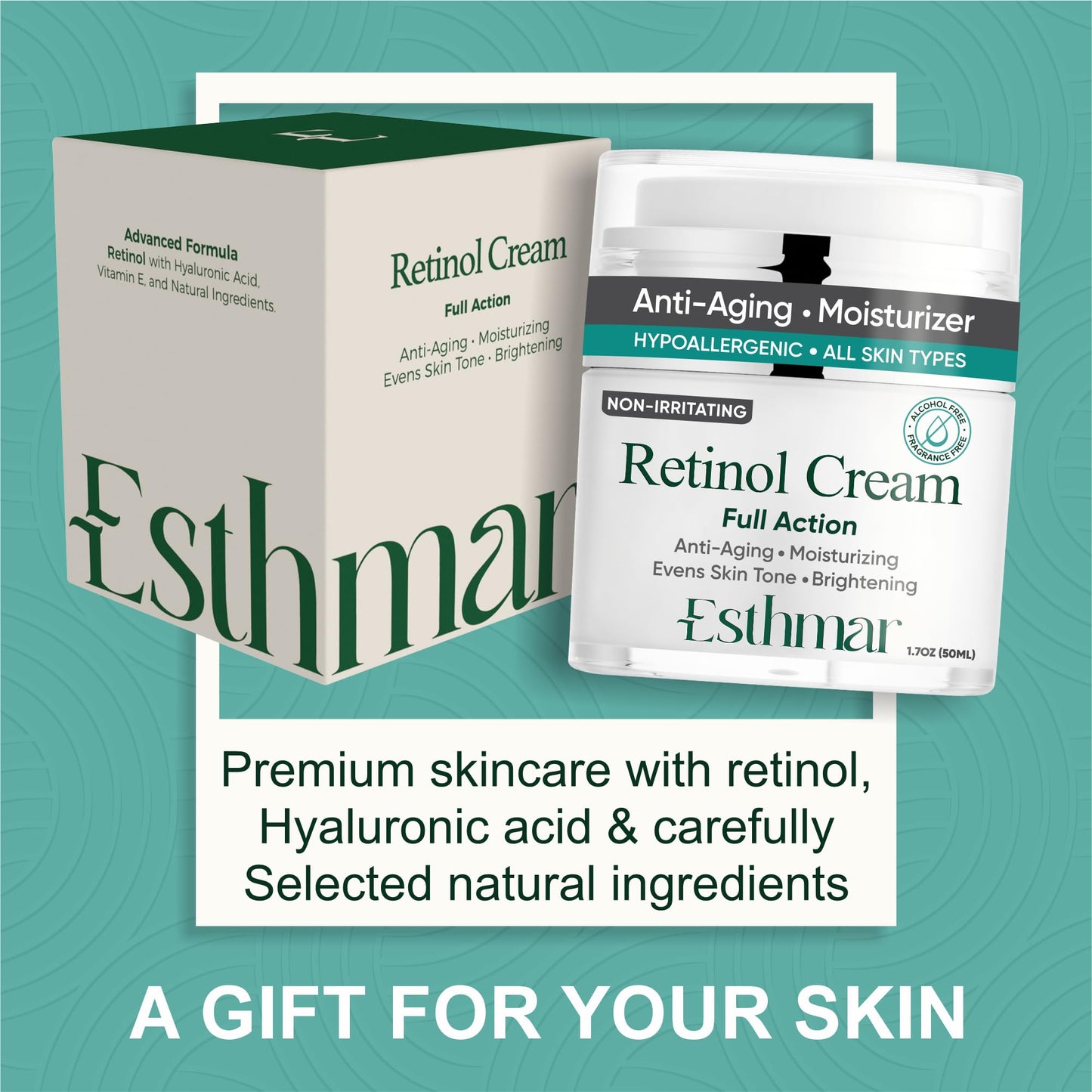 ESTHMAR Retinol Face & Neck Cream – Anti-Aging Night Moisturizer with Hyaluronic Acid, Vitamin E & Aloe Vera – Reduces Wrinkles, Fine Lines & Dark Spots, Hydrating for All Skin Types