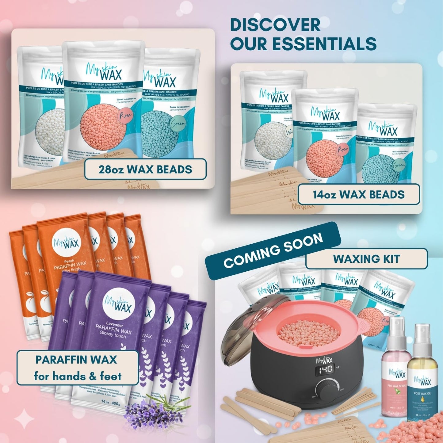 Paraffin Wax Refills Maxi Pack for Hands and Feet Bath ā 6 Large 14oz Blocks (5.25 lb), Lavender Scent, Moisturizing Slightly Oily Wax for Arthritis Relief, Pedicure, Home and Spa Therapy