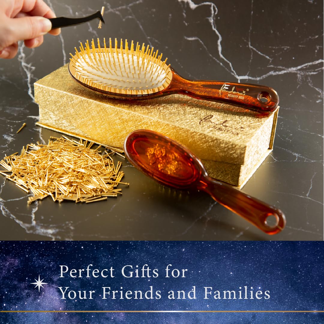 Pandora's Beauty Box The Golden Brush/Massage Brush/Hair Brush/Scalp Care/Gold/Scalp Massage Brush/Relax (Large, 22.5cm)
