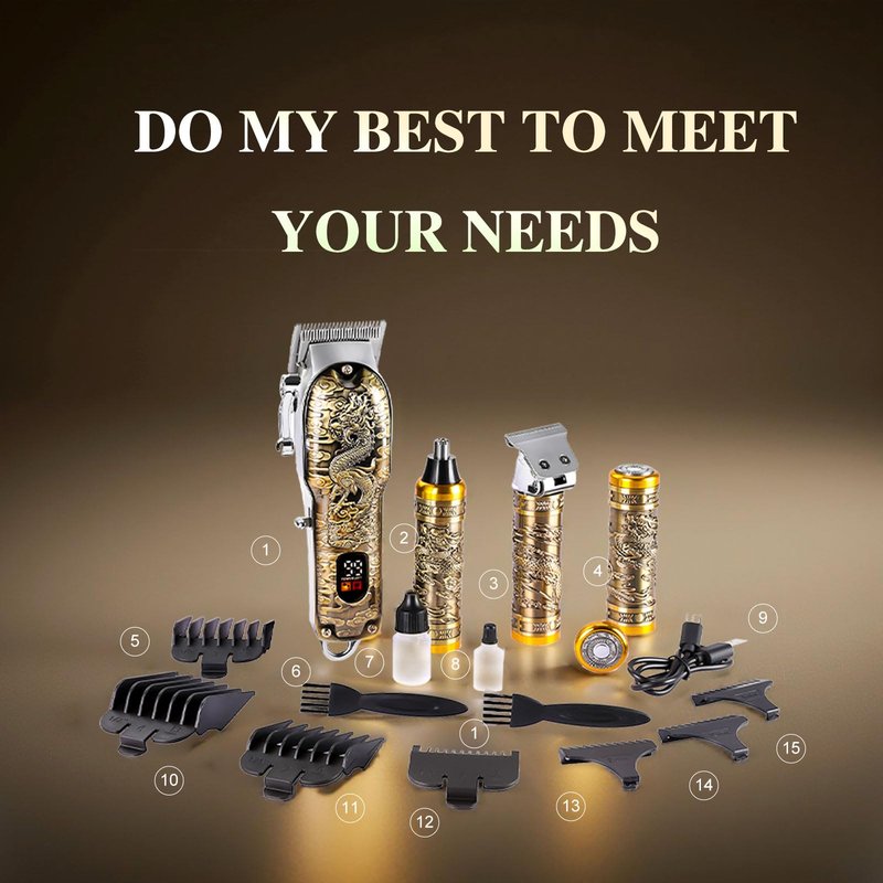 Mensure Hair Clippers for Men Professional Cordless Clippers and Trimmer Set 4 in 1 Mens Hair Clipper for Barber Kit