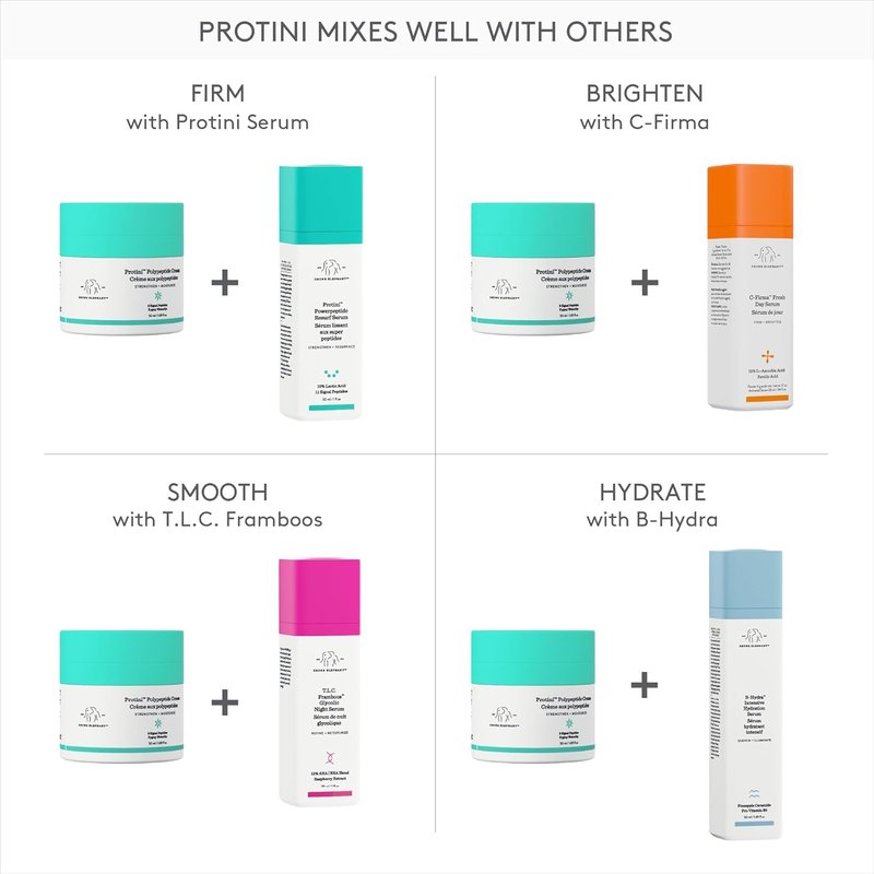 Drunk Elephant Protini Polypeptide Cream | Firming Moisturizer for Clean, Clinical Skincare - 1.69 oz, Fragrance-Free