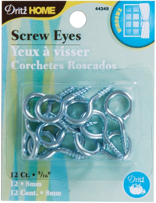 Dritz Home 44349 Screw Eyes, 5/16-Inch (12-Piece)