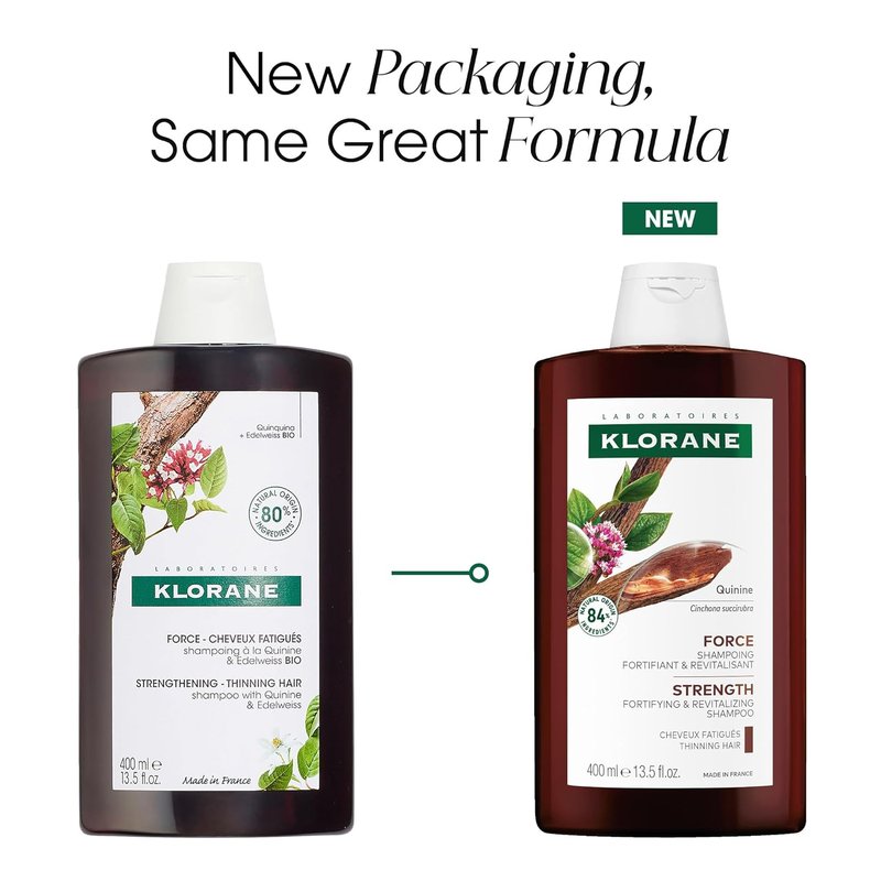 Klorane Strengthening Shampoo with Quinine - Natural Thickening Formula for Thinning Hair | 13.5 fl. oz.