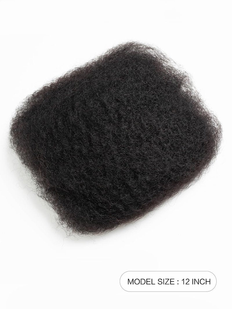 REBECCA FASHION Afro Kinky Bulk Human Hair 50g/Pack Braiding Hair for Dreadlock Extensions, Loc Repair, Afro Kinky Curly Human Hair Bulk for Twist 12 Inch Natural Black Color