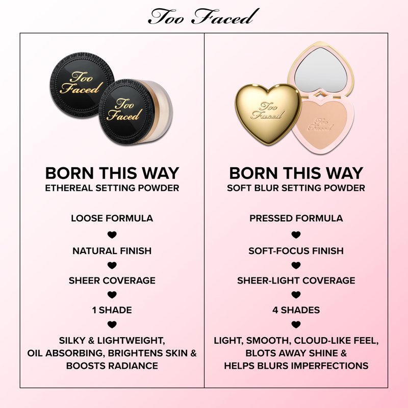 Too Faced Born This Way Soft Blur Flexible Finish Setting Powder | Blurring, Silky Smooth Pressed Powder Formula + Soft Focus Finish, Non-Comedogenic, 0.16 Ounce, Medium