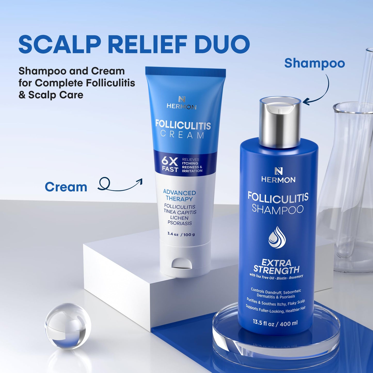 Hermon Folliculitis Treatment (2 Packs Folliculitis Shampoo)