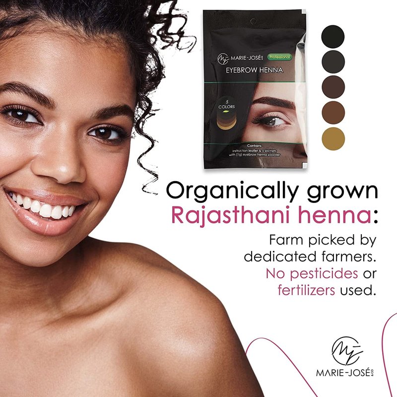 Marie-José Henna Dye Set - Professional Henna Tint Kit for Spot Coloring - Covers Grey Hair - Root Touch Up - Good for 50 Applications (Starter Kit)