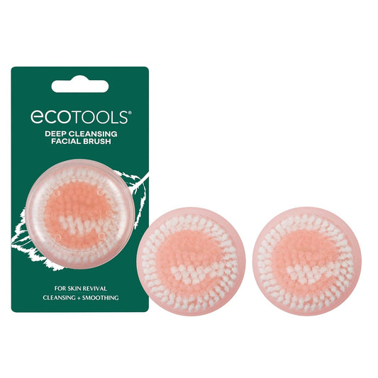 EcoTools Deep Cleansing Facial Brush, Manual Facial Cleansing Brush Exfoliates & Deeply Cleanses, Remove Makeup & Dry Skin, Eco-Friendly Face Brush for Cleansing, Color May Vary, 1 Count