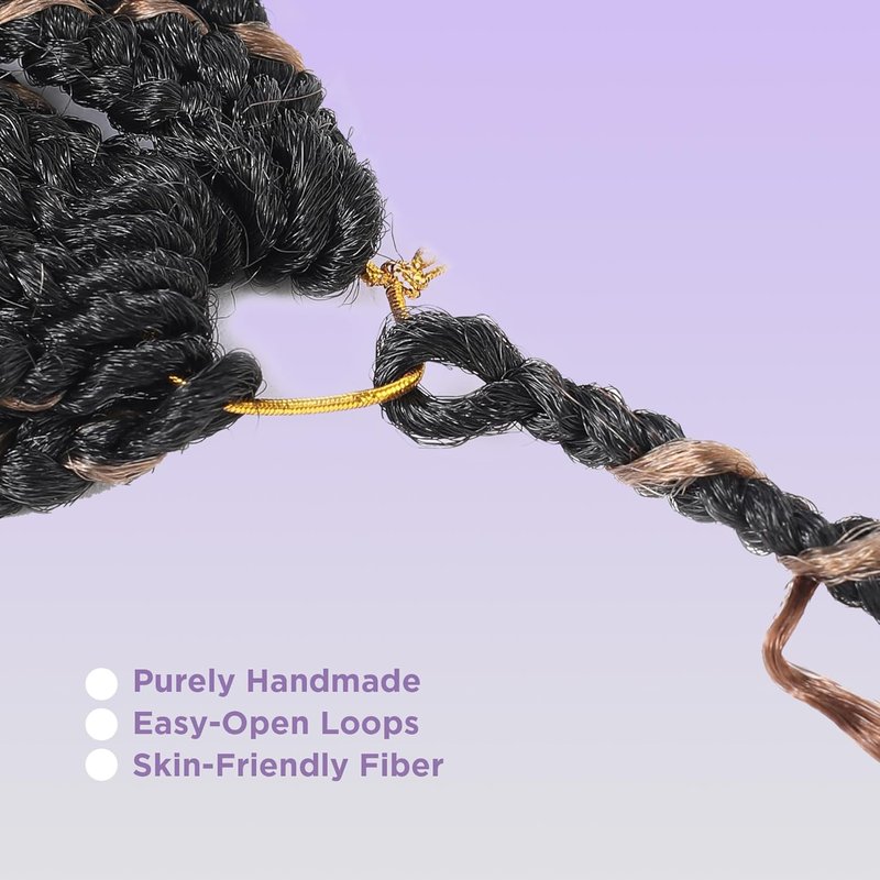 Tornado Colorful Spirals Goddess Pre-Looped Box Braid Extensions | Synthetic Boho Crochet Hair for Black Women - 18 Inch, 9 Packs, 1B/27/30
