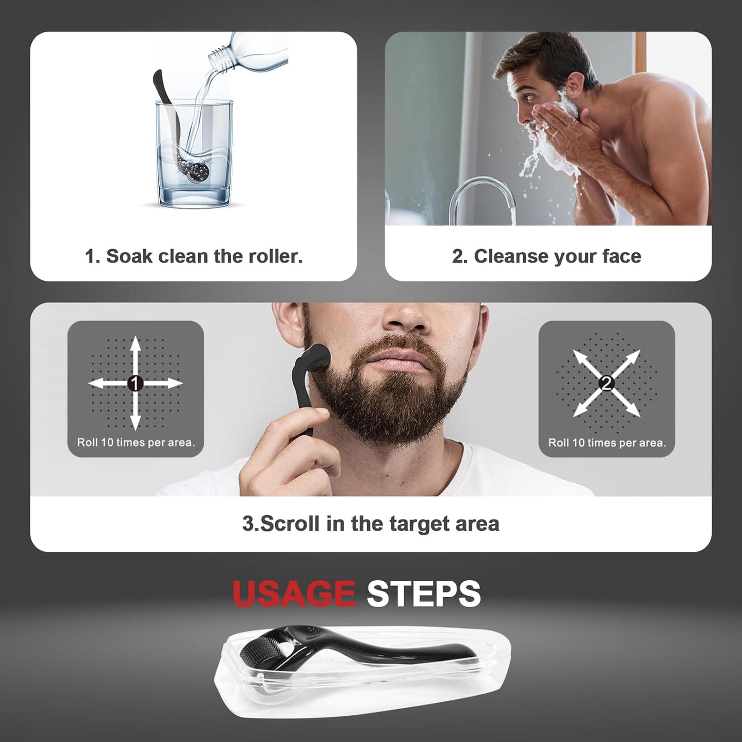 540 Titanium Derma Roller - Microneedle Micro Needle Roller for Men and Women Home Use - Microneedling Roller Microneedle Skin Care Tool A8
