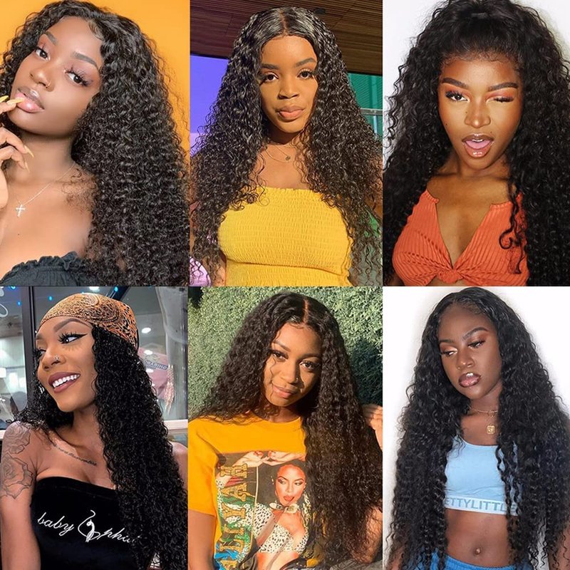 Cklikeb Human Hair Bundles Natural Color Jerry Curly Bundles Human Hair Unprocessed Brazilian Virgin 16 18 20 Inch 3 Bundles Quick Weave Human Hair Extensions 300g (1B Jerry Curly, 16 18 20)