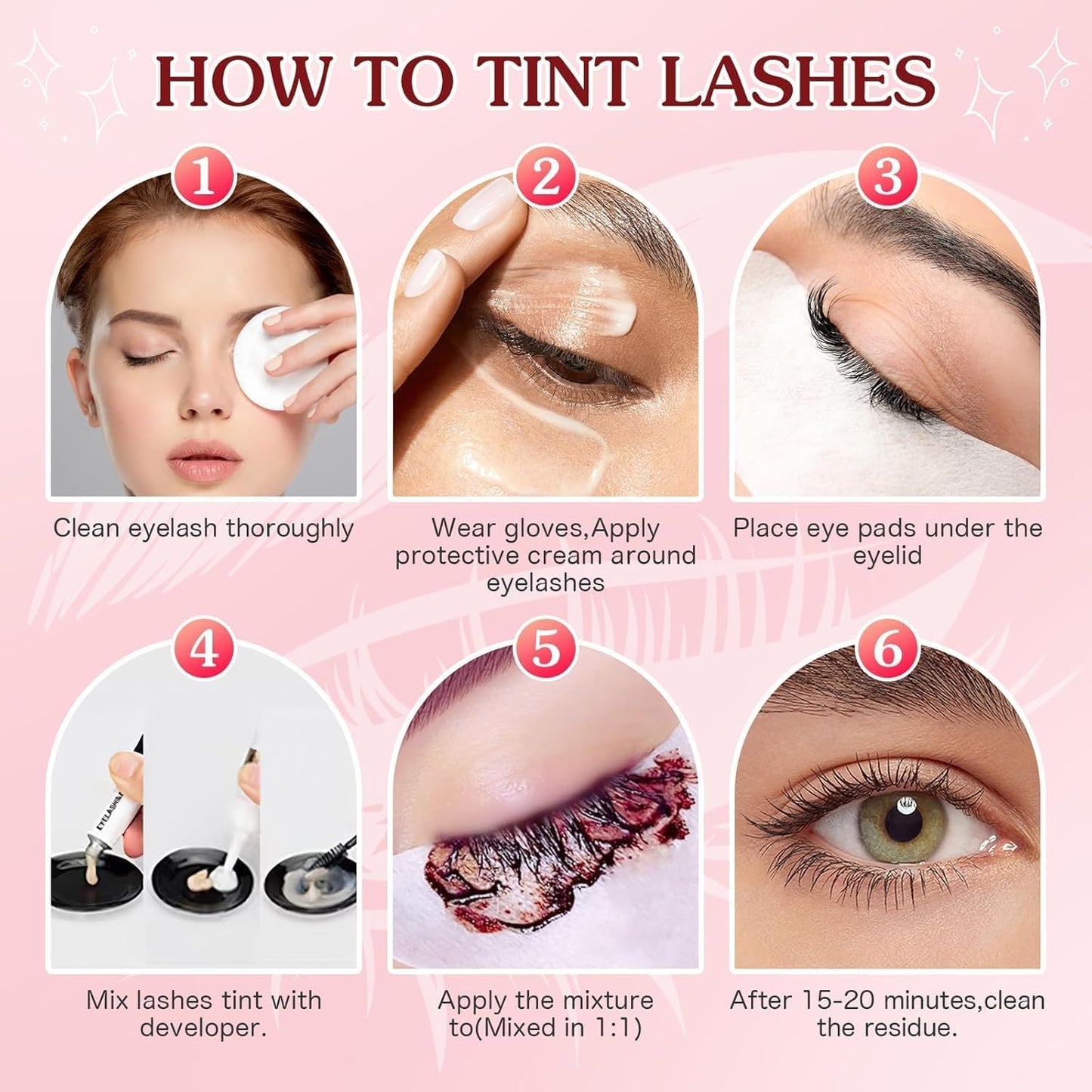 Eyelash & Eyebrow Color Kit,2 in 1 Professional Lash & Brow Color Kit Lash Color Kit with Brush Long Last Effect Up to 6 weeks,Natural,Safe & Easy Natural Brows Color DIY at Home (Black and Brown)