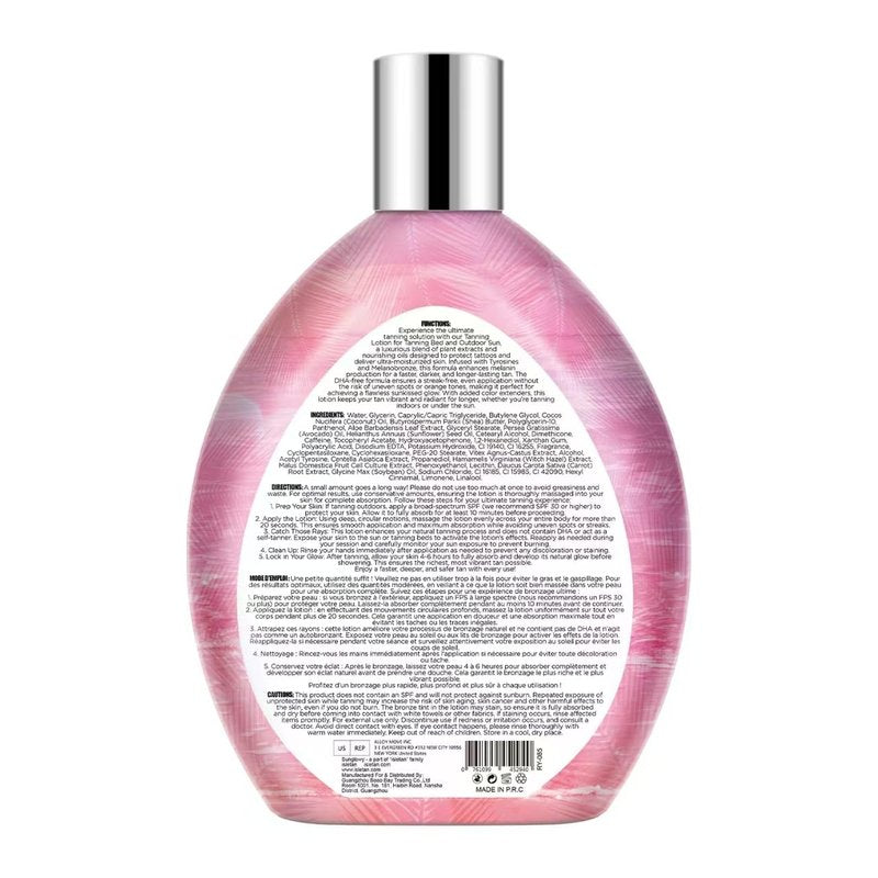 Sunglowy Tanning Lotion For Indoor Tanning Beds And Outdoor Sun With Tattoo Protecting Formula, Tanning Bed Lotion with Bronzer, DHA-Free, 13.5 Fl.Oz