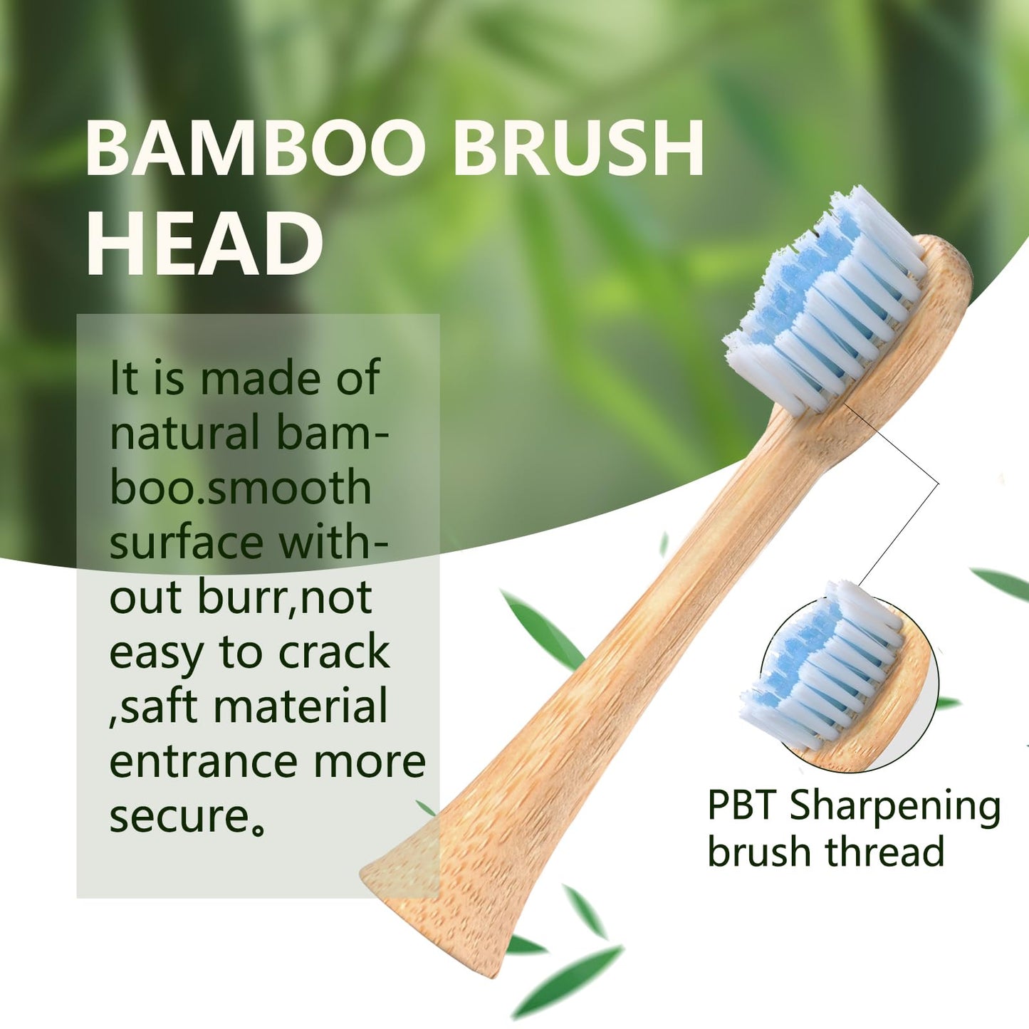 MgcSto Sonic Electric Bamboo Toothbrush for Adults -5 Adjustable Cleaning Modes -Includes 2 Bamboo Heads with Castor Oil Bristles - Upgraded IPX7 Waterprood -Convenient Charging & Travel Case