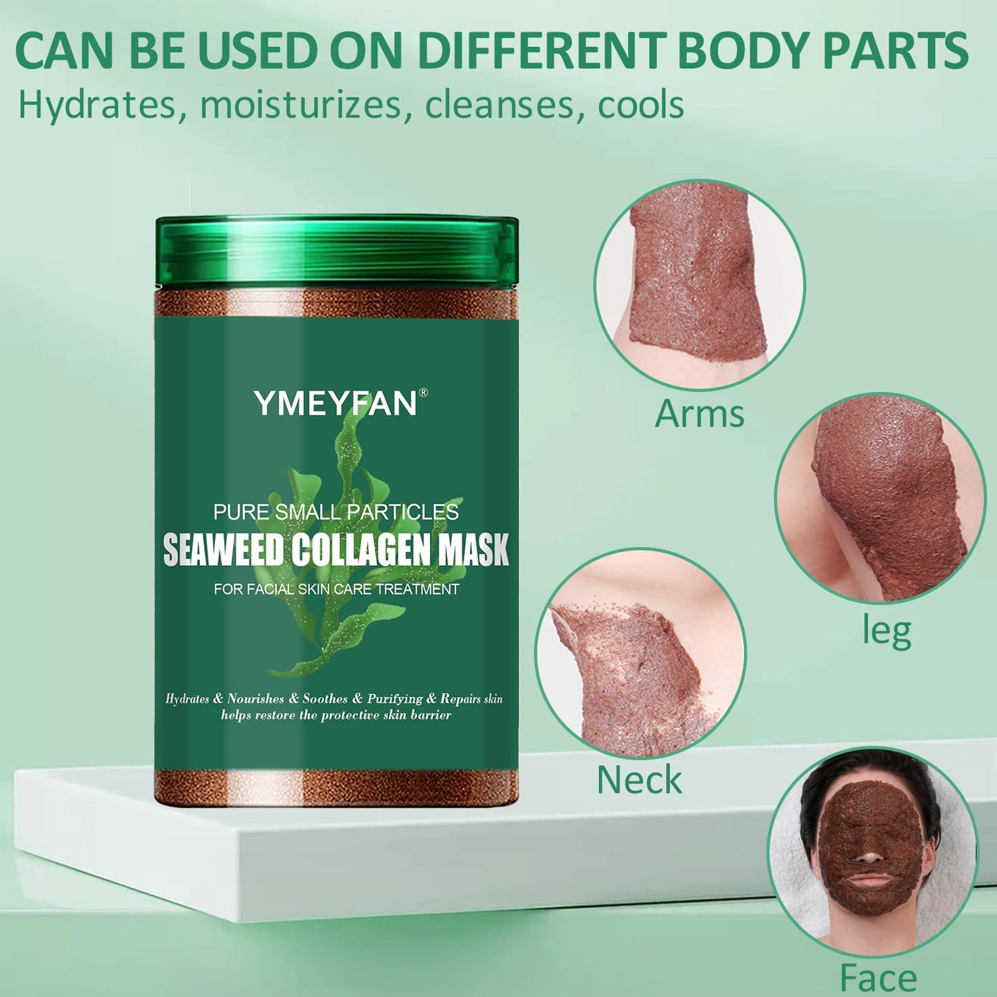 Pure Natural Seaweed Collagen Face Mask Powder, Fragrance-Free, Paraben-Free, Vegan Face Mask Skincare, Algae Seed Mask for Deep Hydrating Purify, Beauty Salon Spa Use for Jelly Mask (500G/17.6oz)