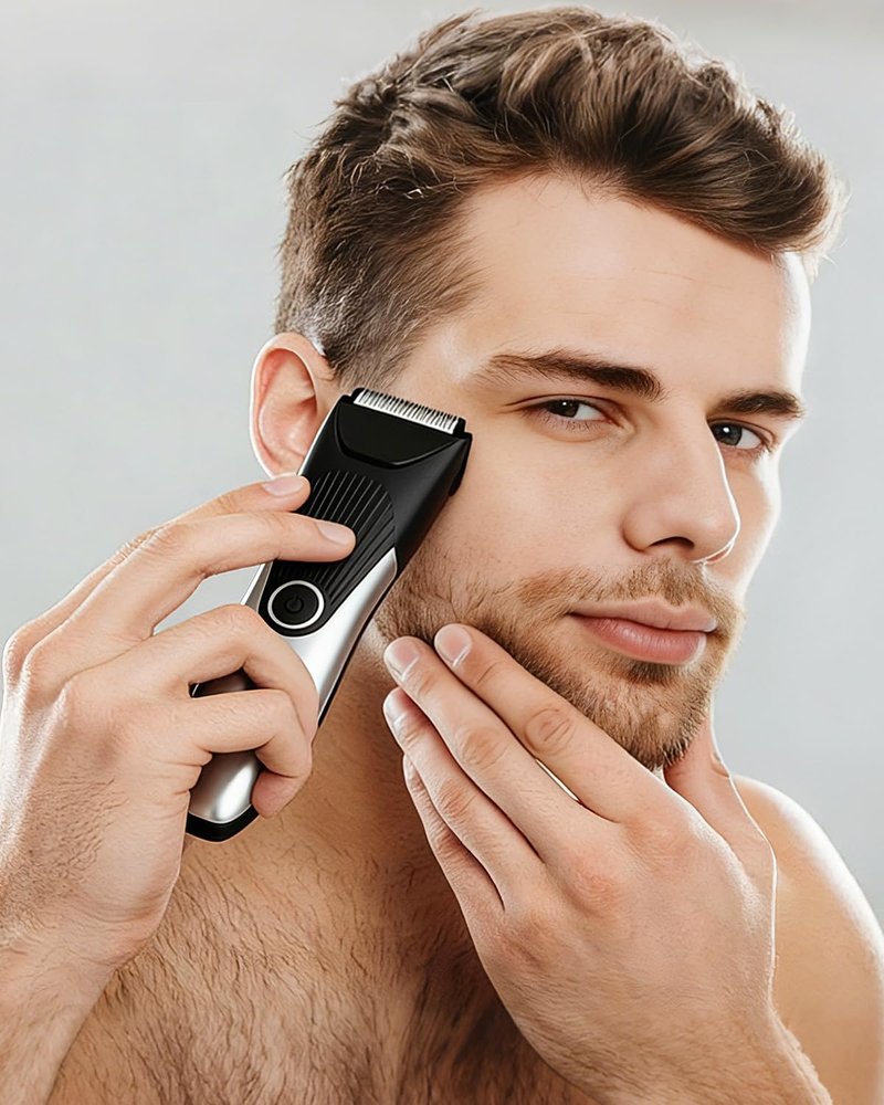 Lumiflexa Body Hair Trimmer, LED Display, 6500 RPM Motor Manscaper for Men, 3 Adjustable Combs, USB & Dock Charging, IPX7 Waterproof Body Hair Groomers, Wet or Dry Use for Groin/Legs/Chest