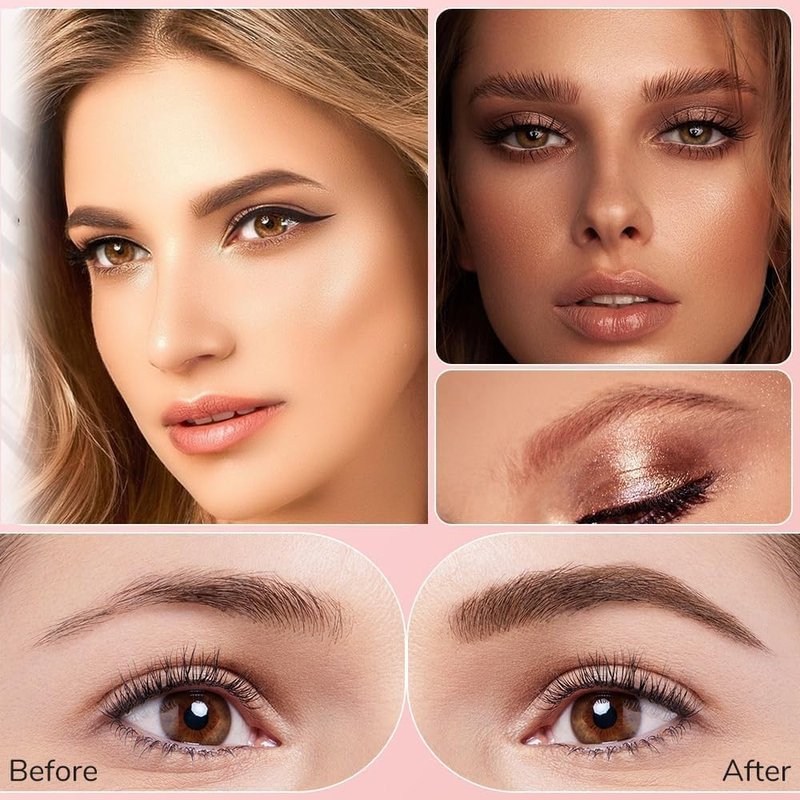 Waterproof Eyebrow Pen - 3D Microblading Pencil with 4 Tips | Long-Lasting Smudge-Proof Eyebrow Definer in Dark Brown