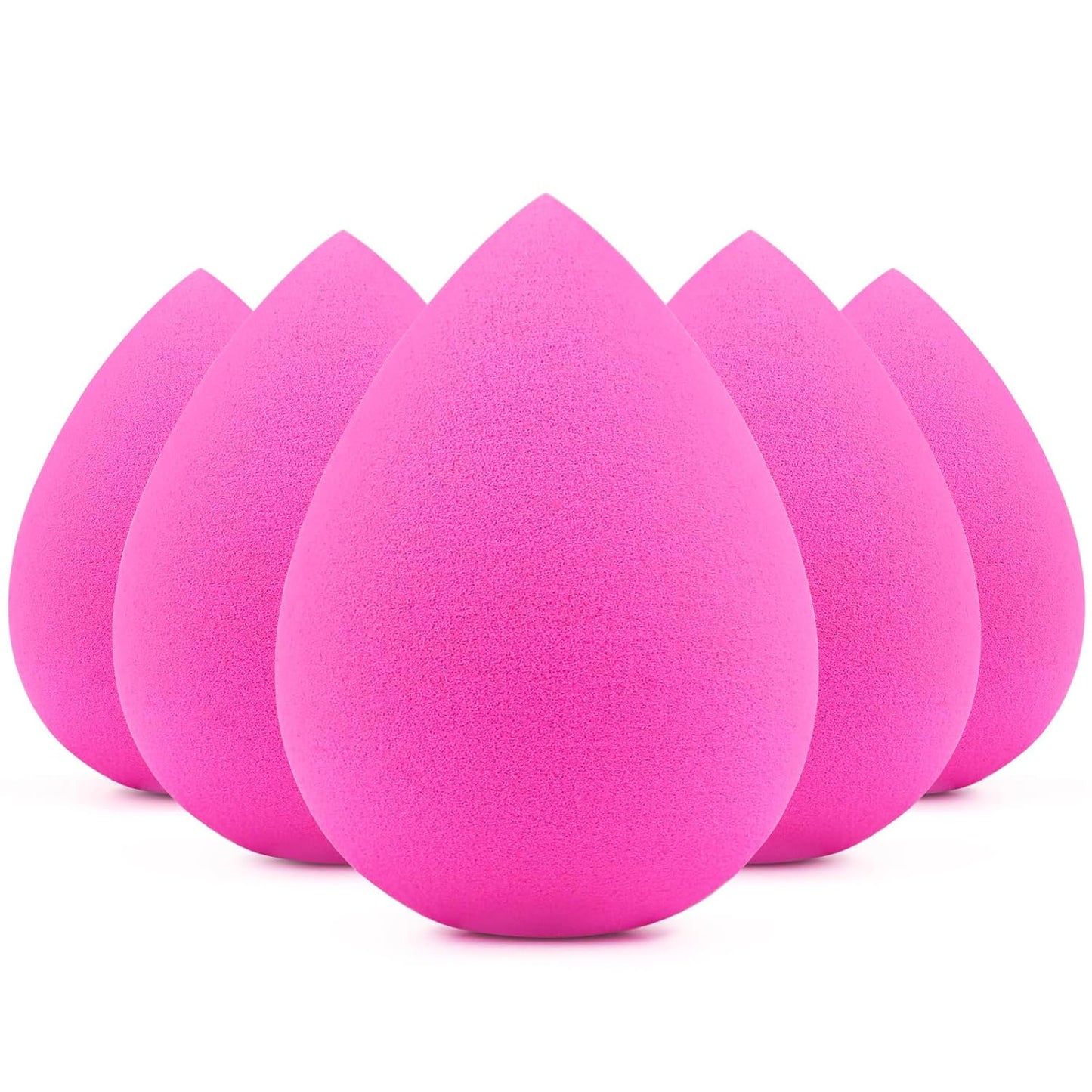 BEAKEY Makeup Sponge Set, 5 Pcs Foundation Blending Sponge, Beauty Sponges Flawless for Liquid, Cream, and Powder, Latex-Free and Vegan Boun Boun Makeup Sponges, Black