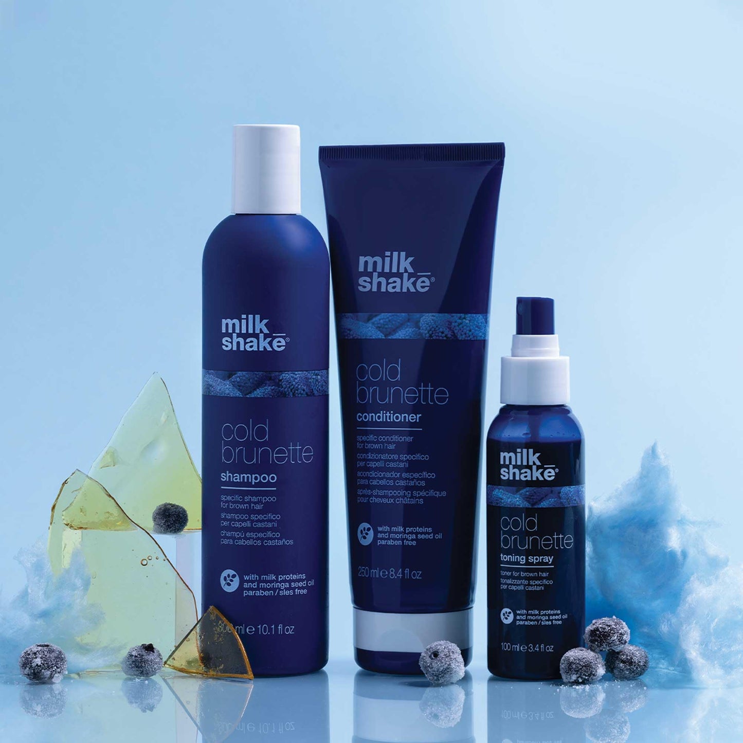 milk_shake Cold Brunette Toning Spray - Brown Hair Blue Pigment Spray | Counteracts Warm Red Orangey Tones | Strengthens and Hydrates | 3.4 fl oz (100 ml)