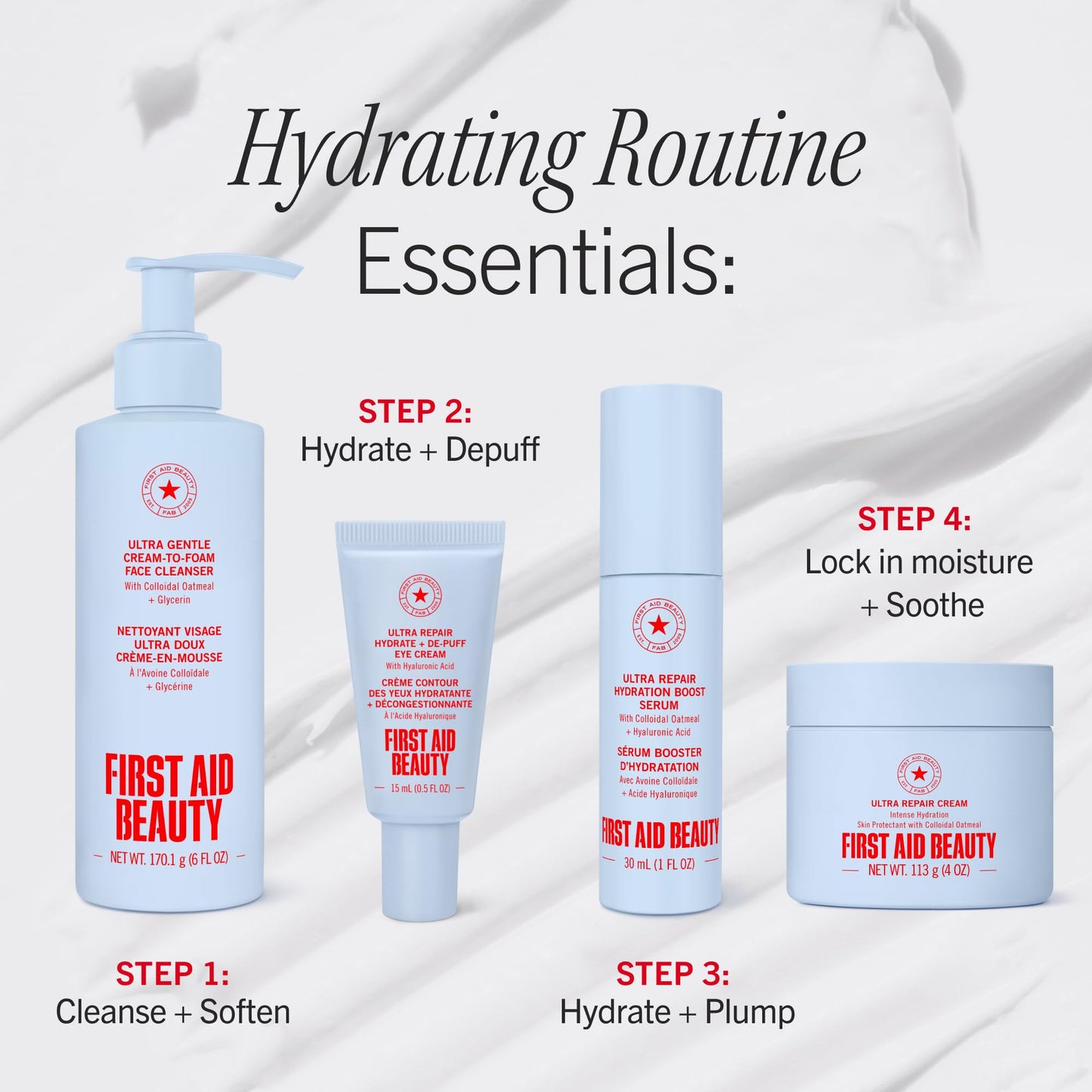 First Aid Beauty - Hydrating Eye Cream with Hyaluronic Acid, Nourishing Eye Cream that Provides 24 hours of Hydration, Helps Smooth Fine Lines, Wrinkles & Puffiness, Safe for Sensitive Skin, 0.5 oz