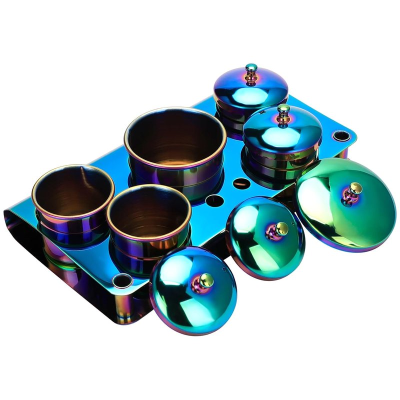 Acrylic Liquid Container Set - 5 PCS Stainless Steel Dappen Dishes for Nail Art | Durable & Versatile