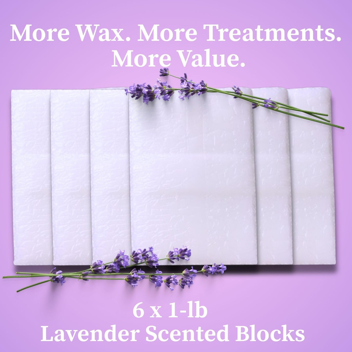 Performa Paraffin Wax Refill, Lavender Scented 1 Pound Blocks, Case of 6, Medical Grade Wax for Hands & Feet, Quick-Melting Formula for Paraffin Bath, Clean & Skin-Safe Spa Refill