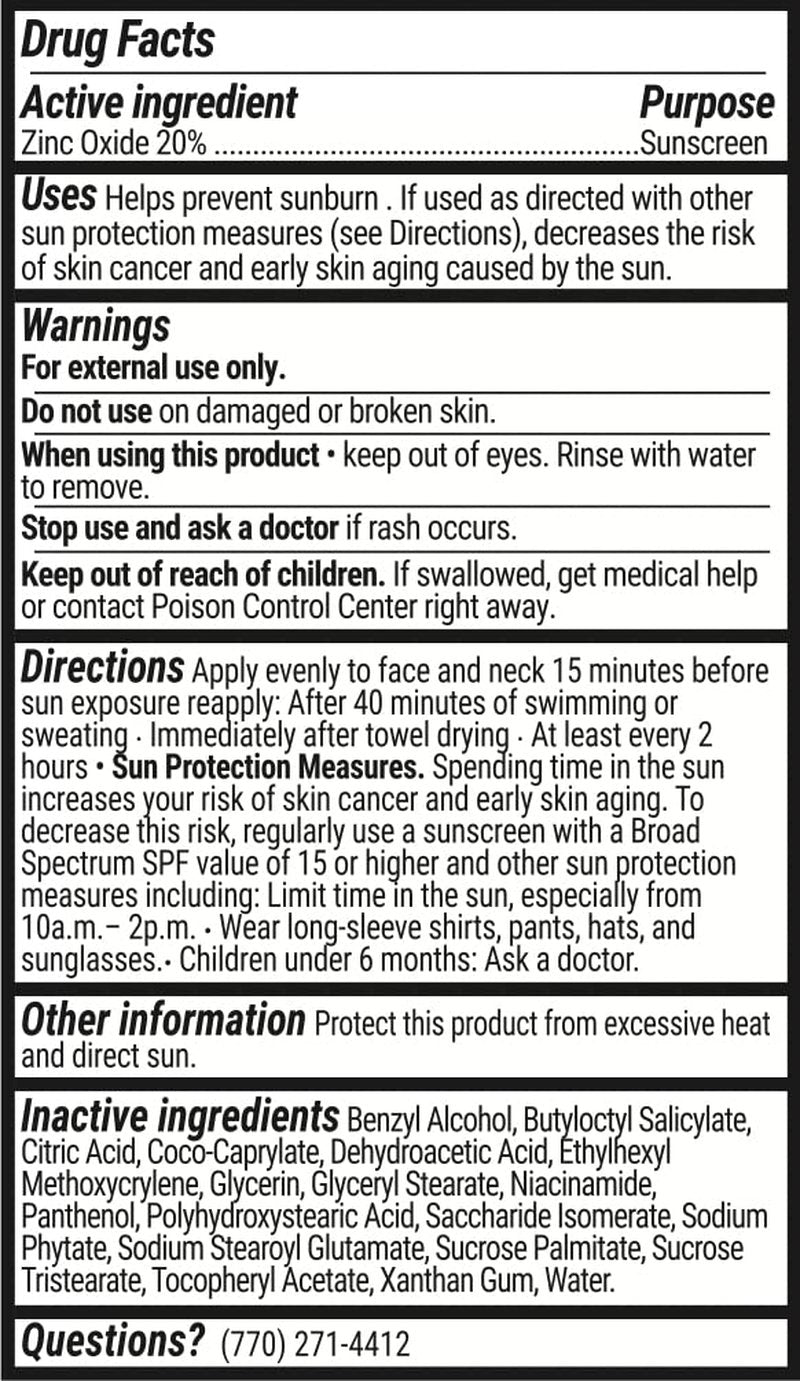 SolRX Pure Mineral SPF 50+ Face Sunscreen - 1.7oz Zinc Oxide Sunscreen with Niacinamide, Daily Facial Sunscreen, Reef Safe Sunscreen