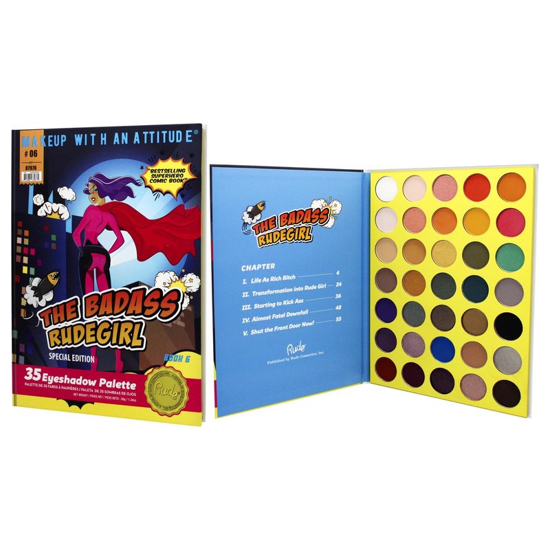 The Badass Rudegirl 35 Eyeshadow Palette - Book 6 by Rude Cosmetics for Women - 1.34 oz Eye Shadow