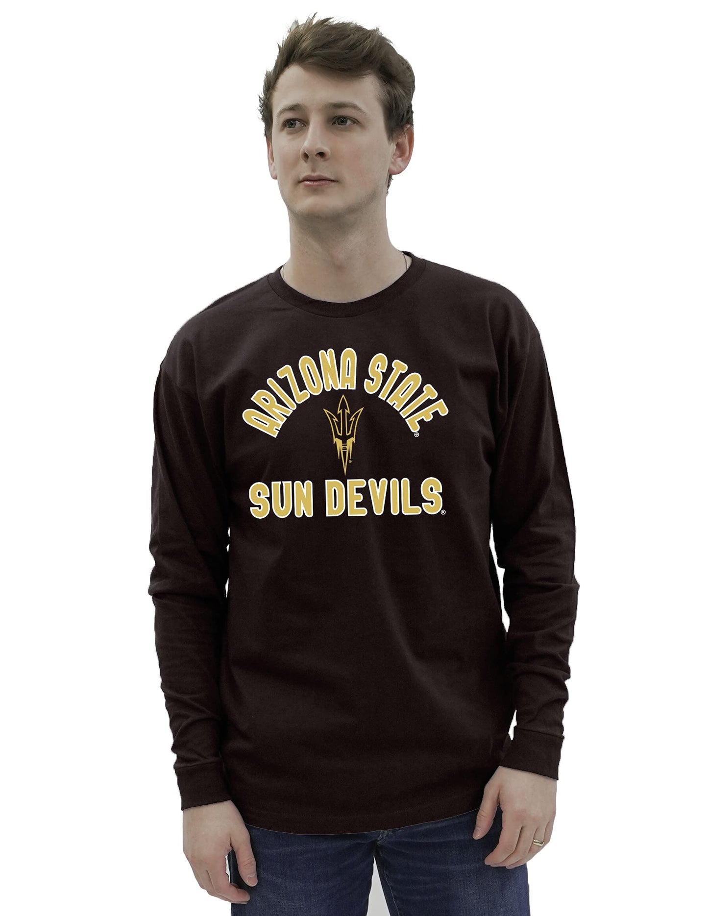 Blue 84 Men's Arizona State Sun Devils Long Sleeve T Shirt Line Up Team Color, Arizona State Sun Devils Maroon, Medium