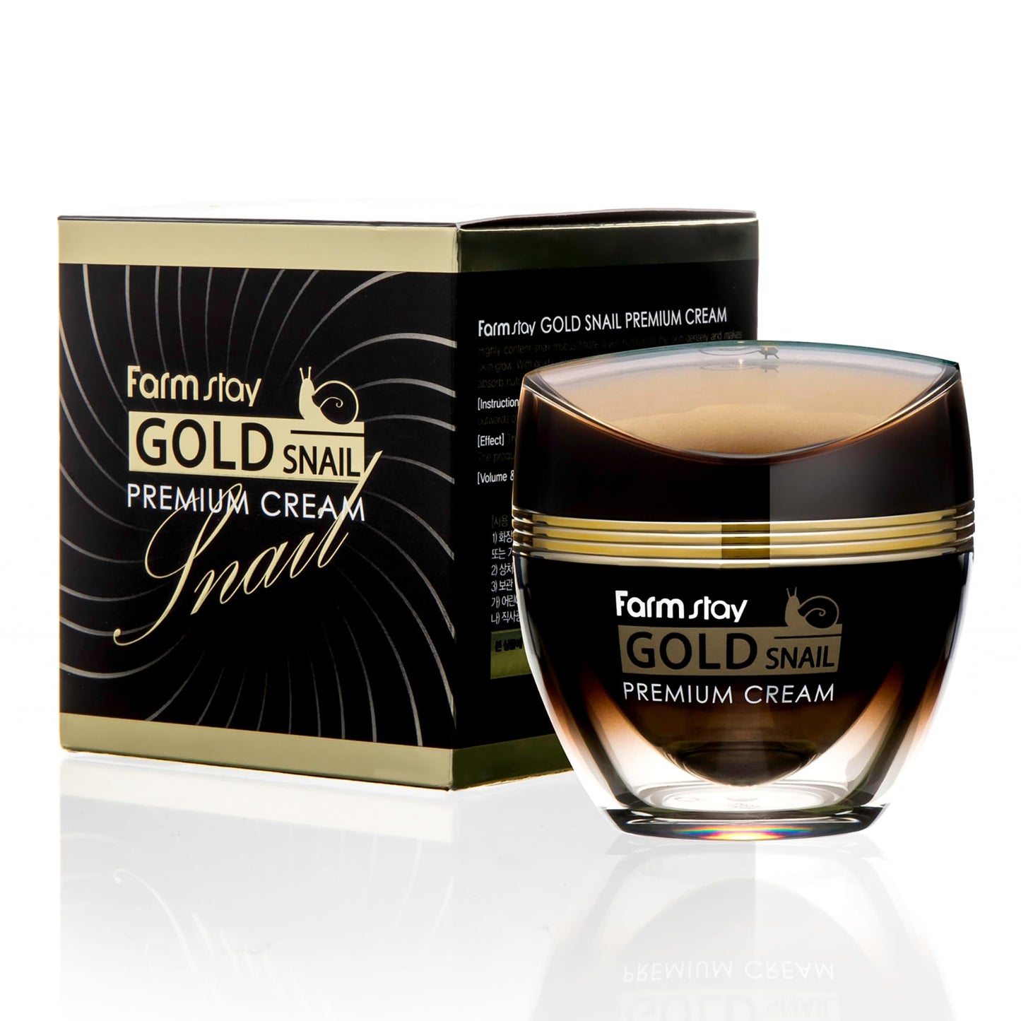 Farmstay Gold Snail Premium Cream - Snail Mucin Cream Infused with Gold - Hydrates and Firms Tired Skin - Fights Wrinkles and Fine Lines - 1.69 oz