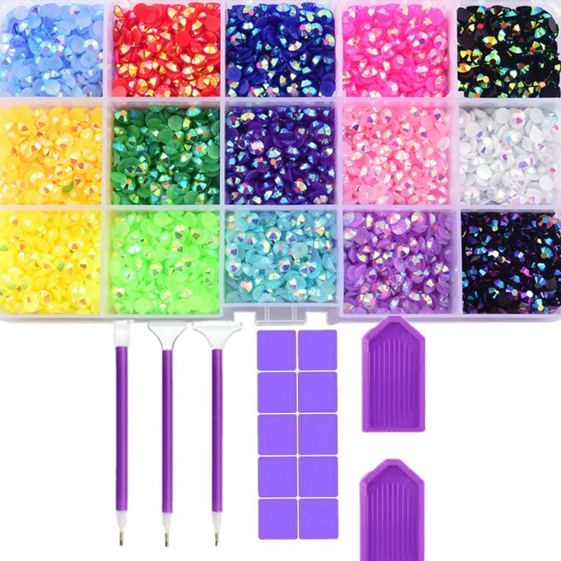 Sunfairy 22380pcs Resin Rhinestones Set 3/4/6mm Flatback Stones Glitter Crystal Bulk for Garment Nail Art Decorations Resin Flatback Rhinestones Kit for Nail Crafts Tumbler Round Shape(EE)