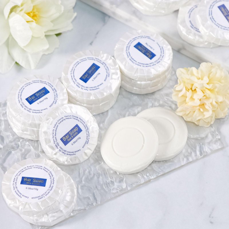 Mini Soap Bars Bulk Individually Wrapped Round Bulk Bar Soap 0.35 oz Travel Soap Small Hotel Soaps Toiletries for Hotel Bathroom Camp RV (100)