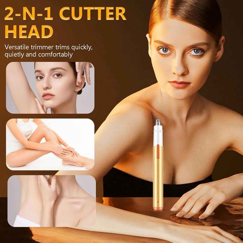 Acavado Nose Hair Trimmer for Men Women, Painless USB Rechargeable Nose Trimmer for Men, Eyebrow & Facial Hair Trimmer Dual Edge Blades for Smoother Cutting with IPX7 Waterproof