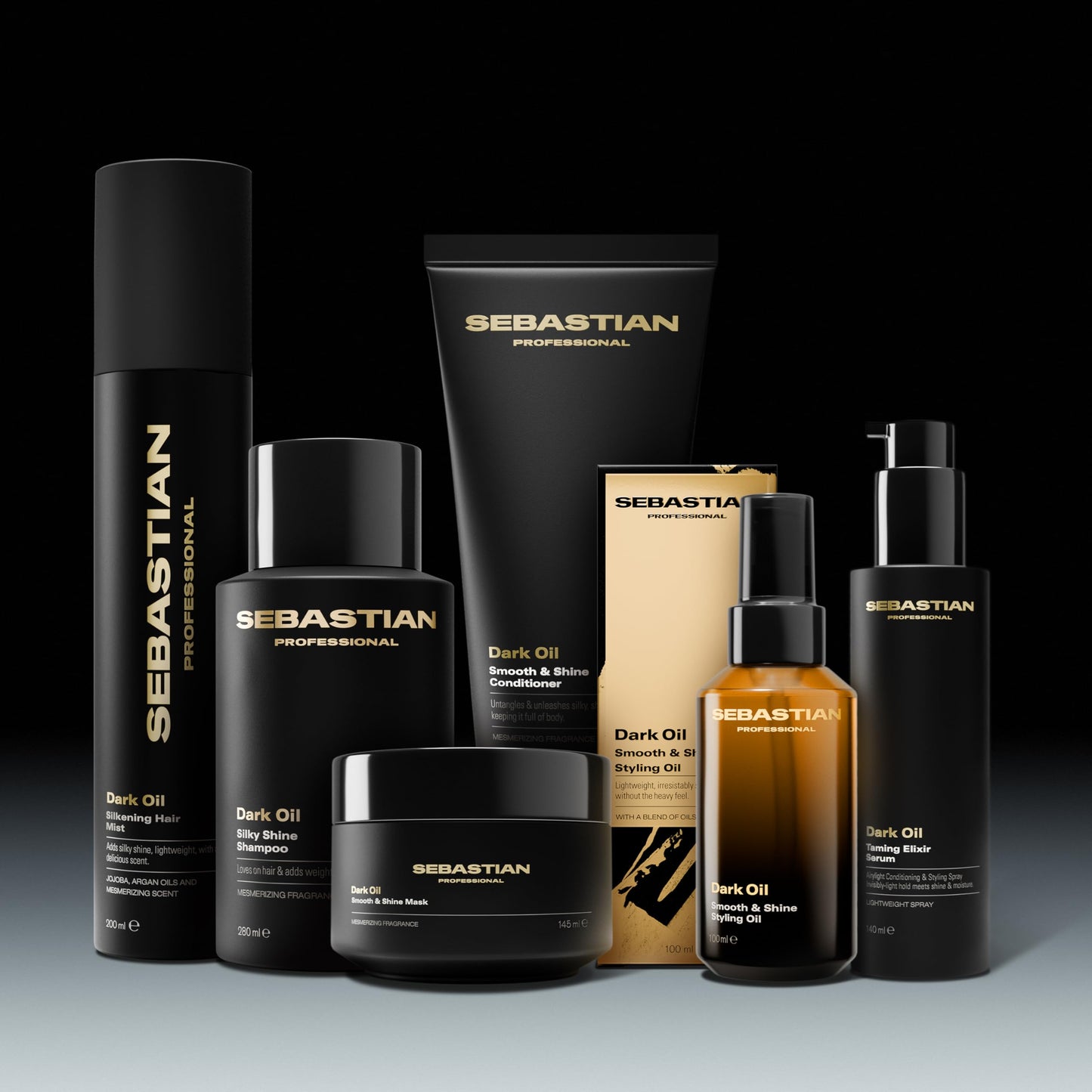 Sebastian Professional Dark Oil Smooth and Shine Styling Oil | Infused with Sandalwood, Cedarwood, & Argan Oils | Travel Size, 1 fl oz | Packaging May Vary