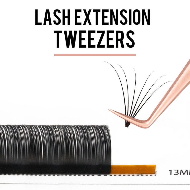 Fiber Tip Lash Tweezers For Eyelash Extension 4 Pcs Tweezers Professional Artist Tech Work Kit Tools,Best Volume Eyelash Lashes Extensions Precision Volume Boot 90 45 Degree(Titanium black)