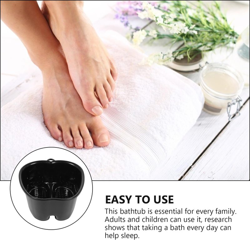 Insulated Foot Bath Tub 14.56 Inch Plastic Foot Soaking Basin for Home Spa Massage Health Preservation and