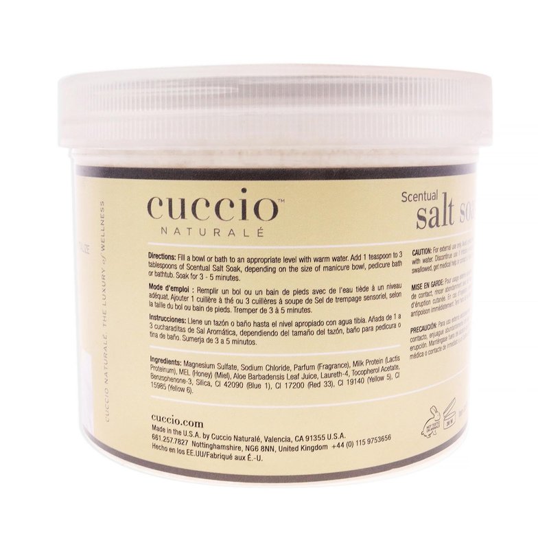 Cuccio Naturale Scentual Salt Soak - Invigorating Salts With An Irresistible Scent - Rejuvenate And Soothe Tired Feet - Softens And Leaves The Skin Fresh And Clean - Milk And Honey - 29 Oz
