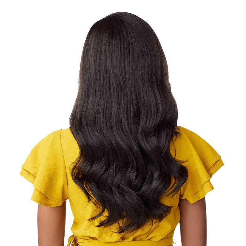 Sensationnel Instant Weave Half Wig - Seamless Synthetic Blend for Natural Hair Blending | Adjustable Drawstring (1B Off Black)