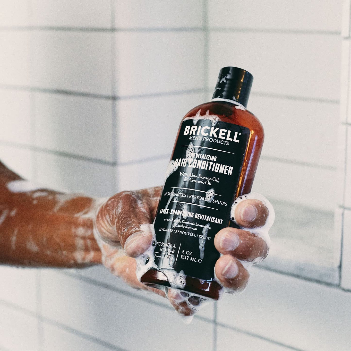 Revitalize Your Hair with Brickell Men's Nourishing Conditioner - Aloe & Avocado Oil, 8 oz | Restores Shine & Moisture