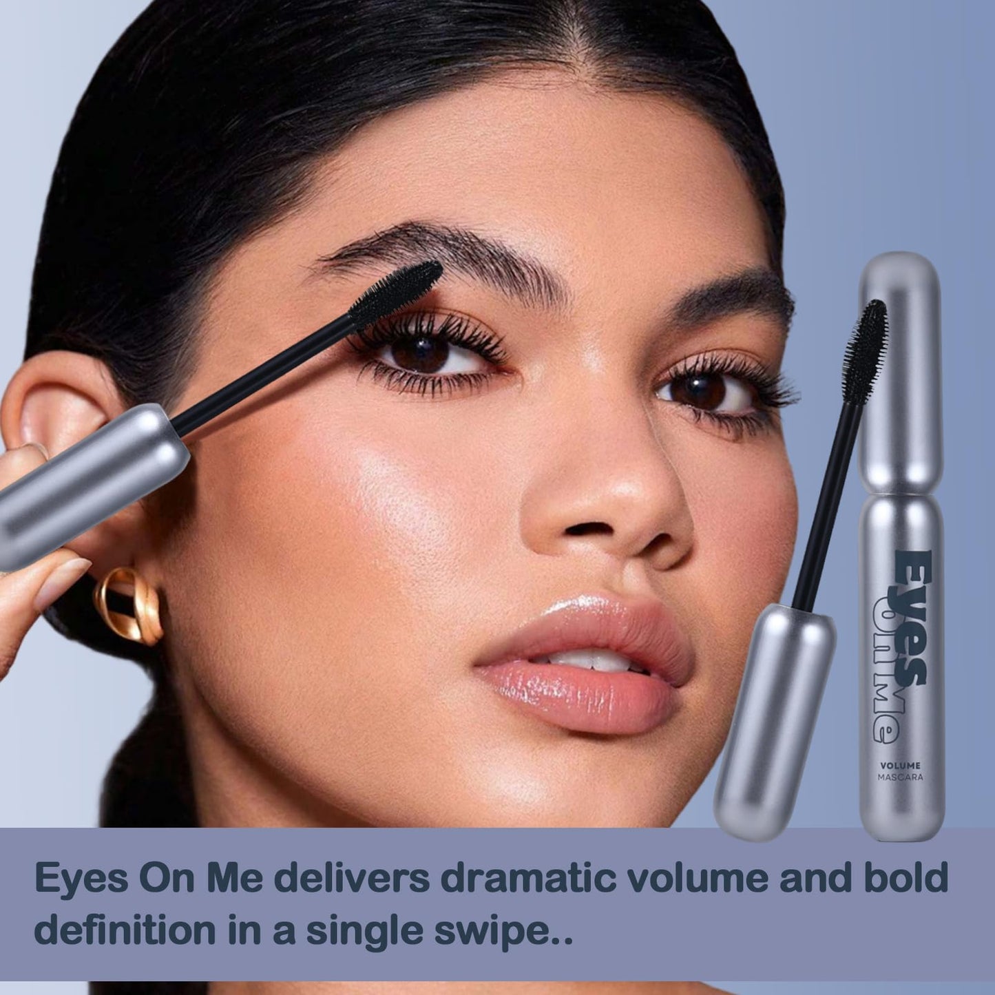 OZ LAB Eyes On Me Waterproof Volumizing Mascara – Long-Lasting Curl & Lift, Smudge-Proof, Conditioning Formula with Panthenol & Vitamin E, Precision Tapered Silicone Brush, Jet Black