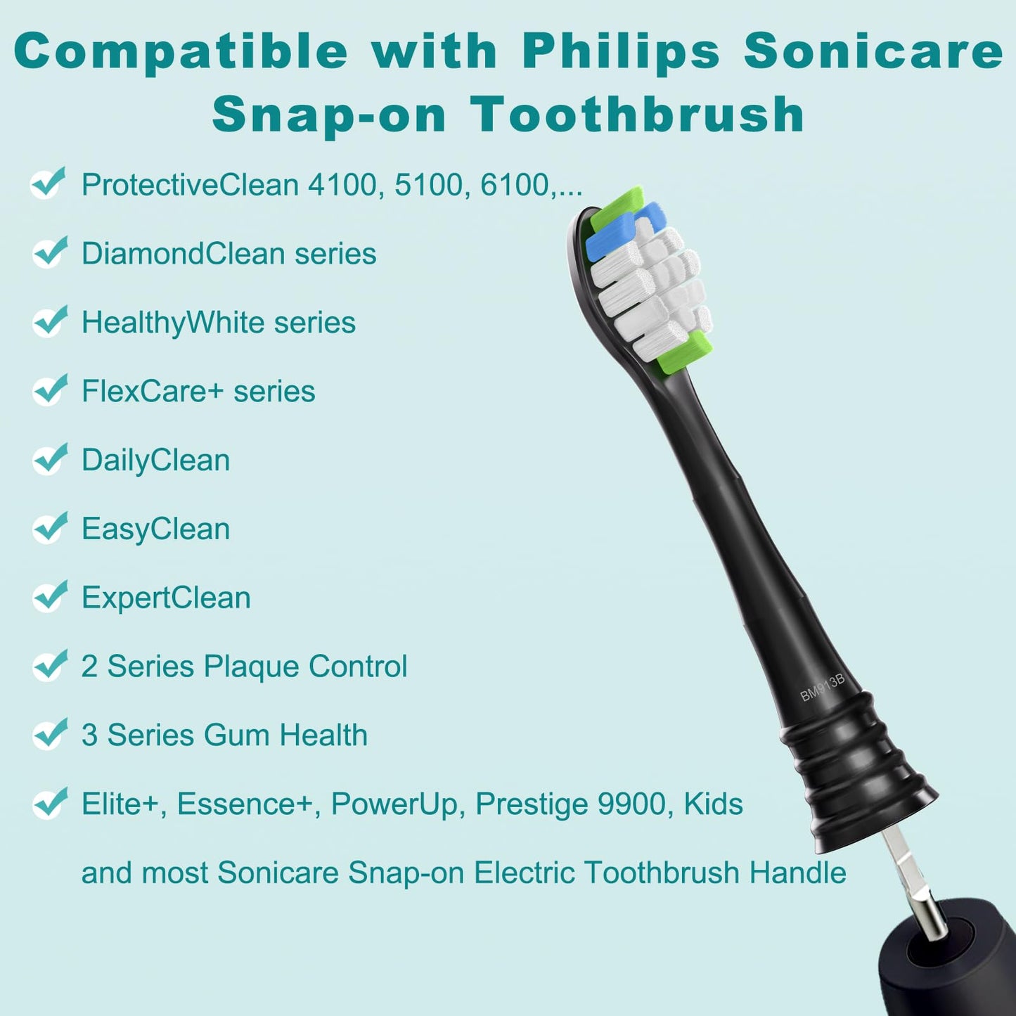 SUGODAEU Replacement Heads Compatible with Philips Sonicare, Toothbrush Heads Compatible with Sonicare Electric Toothbrush, 12 Pack