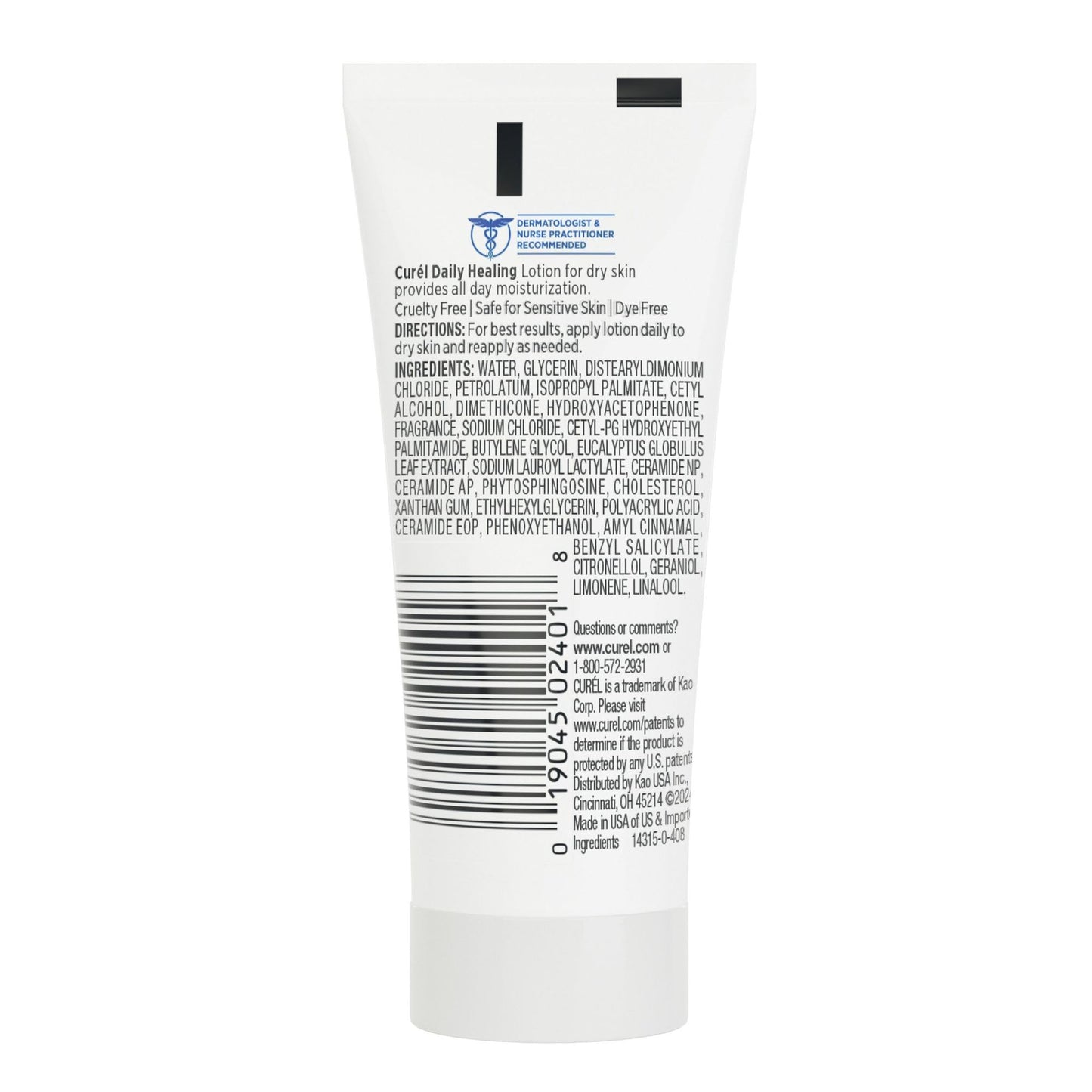 Curel Daily Healing Body Lotion for Dry Skin, Dermatologist Recommended Hydrating Body Lotion with Advanced Ceramides Complex 1 Oz, Pack of 30