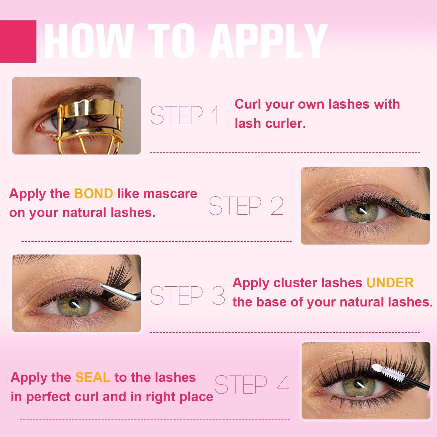 Kiromiro Lash Clusters With Spikes Fluffy Cluster Eyelash Extensions 10-18mm Volume Eyelash Clusters DIY Thick Cluster Lashes with 14-20mm Spikes Lash Clusters