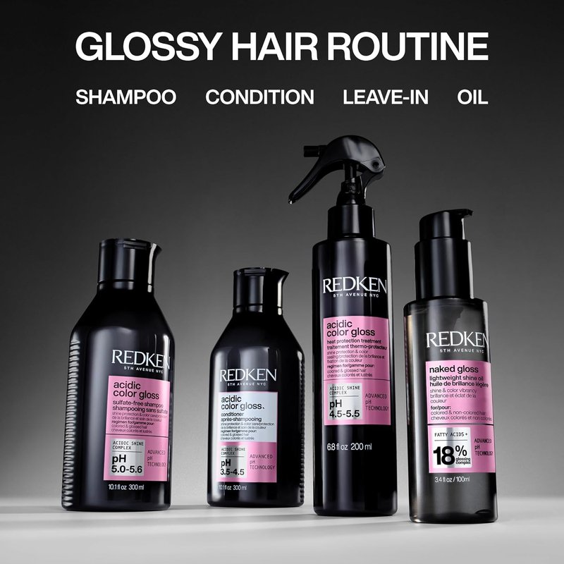Redken Naked Gloss Shine Hair Oil - Lightweight Frizz Control & Color Vibrancy | Omega-9 Infused for Dull Hair